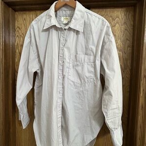 Anthropologie MAEVE Women's Light greige/lavender Button-Down Shirt